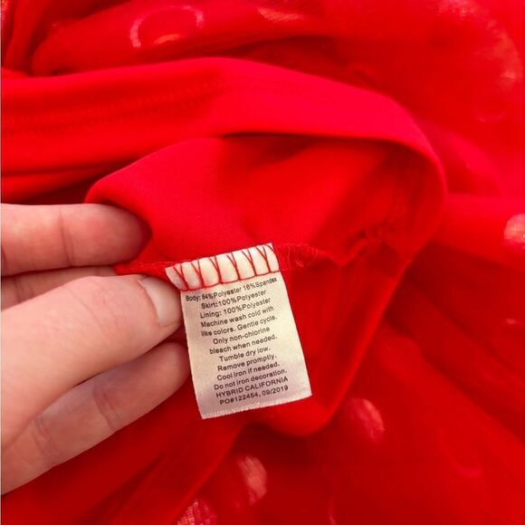 Disney Junior Minnie Mouse red/black tulle tutu long sleeve leotard dress - Picture 6 of 6